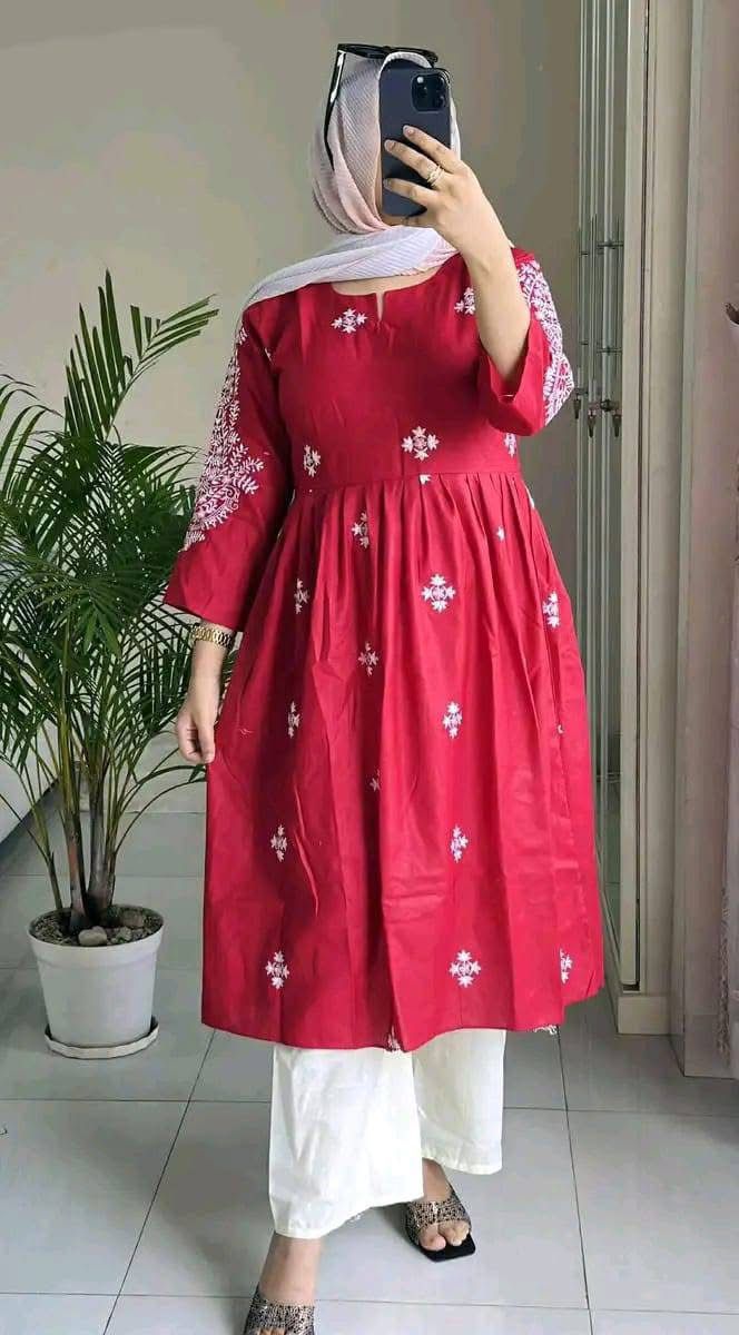 Top-pleated Kurti - মাস্টার্ড 💛 | সাদা 🤍 | সবুজ 💚 | মেরুন 🍷
